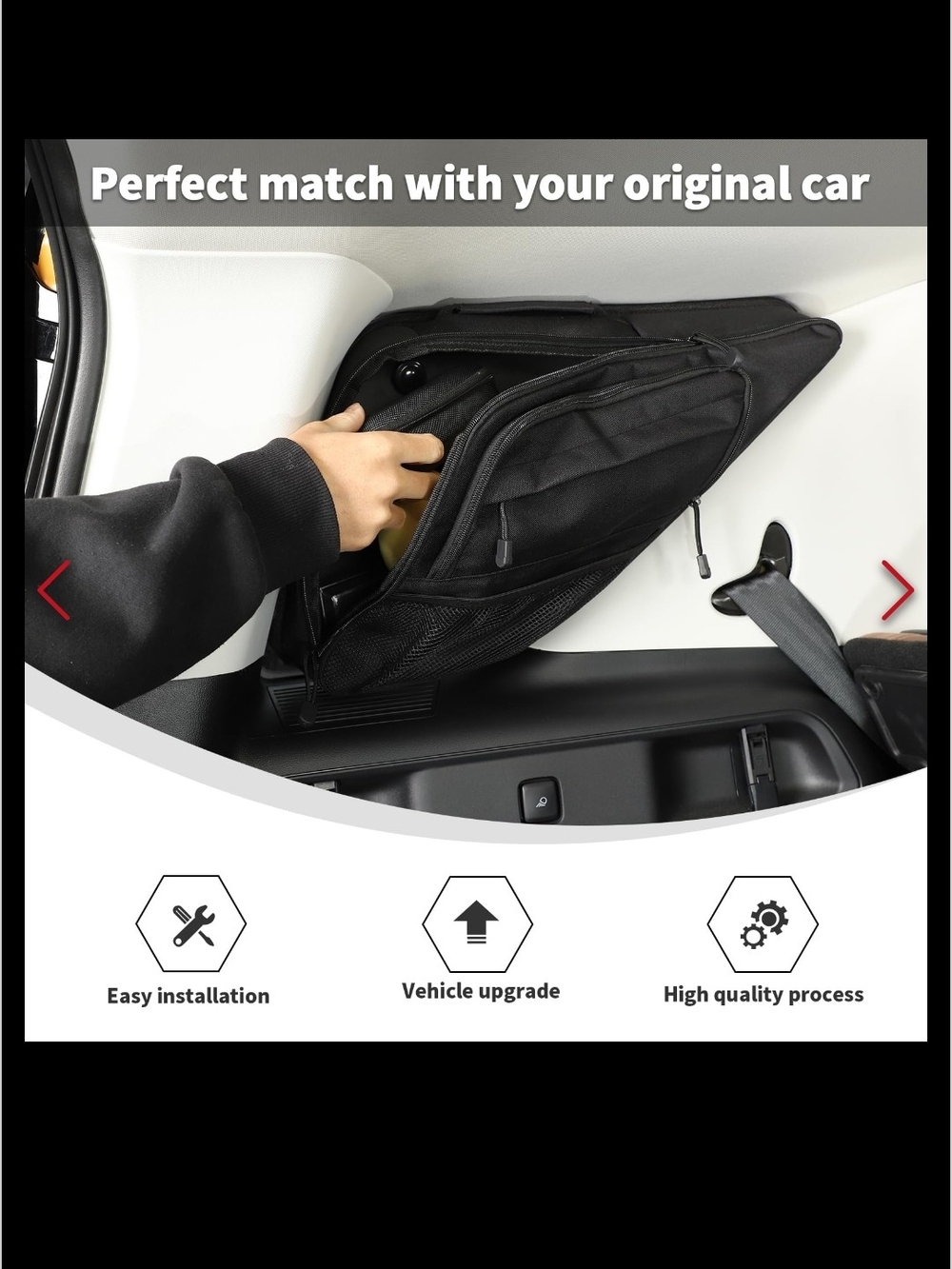 Custom Fit Rear Trunk Side Window Storage Bags - Pair